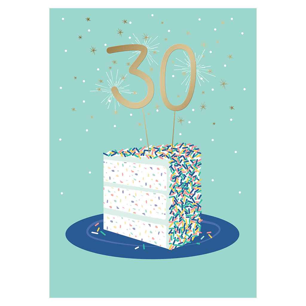 30 on a Cake Greeting Card