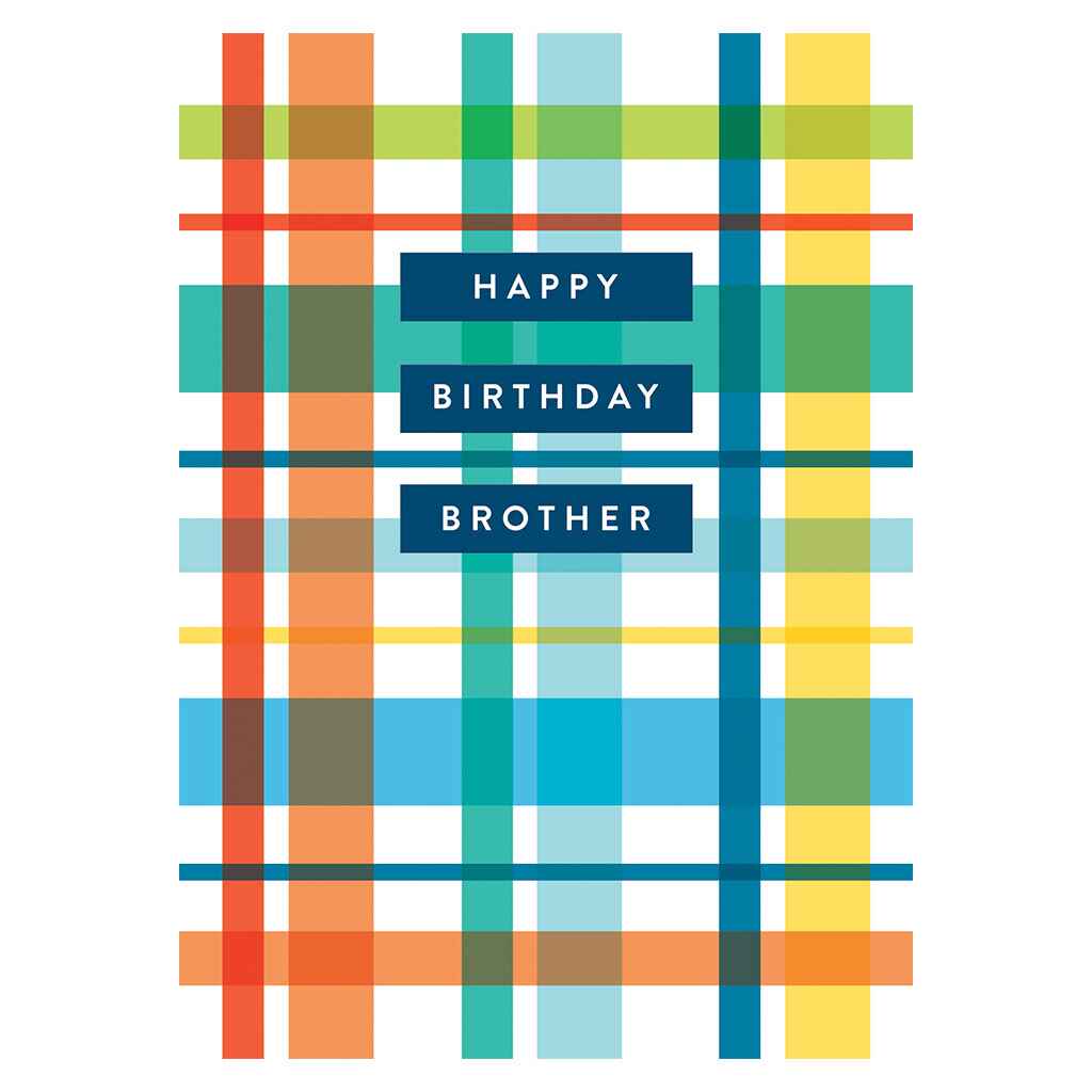 Birthday Brother Plaid Card-RBirthday-Brother