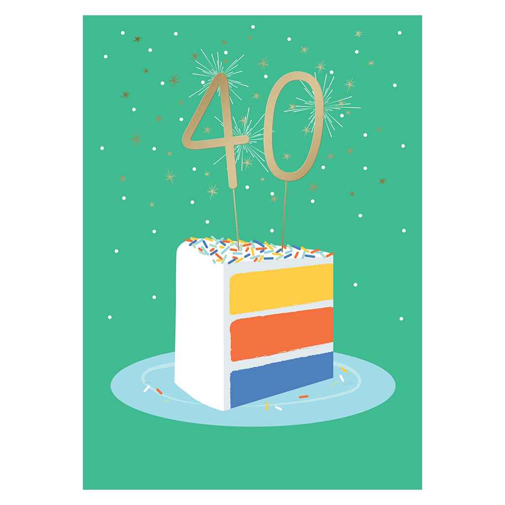 40 on a Cake Greeting Card