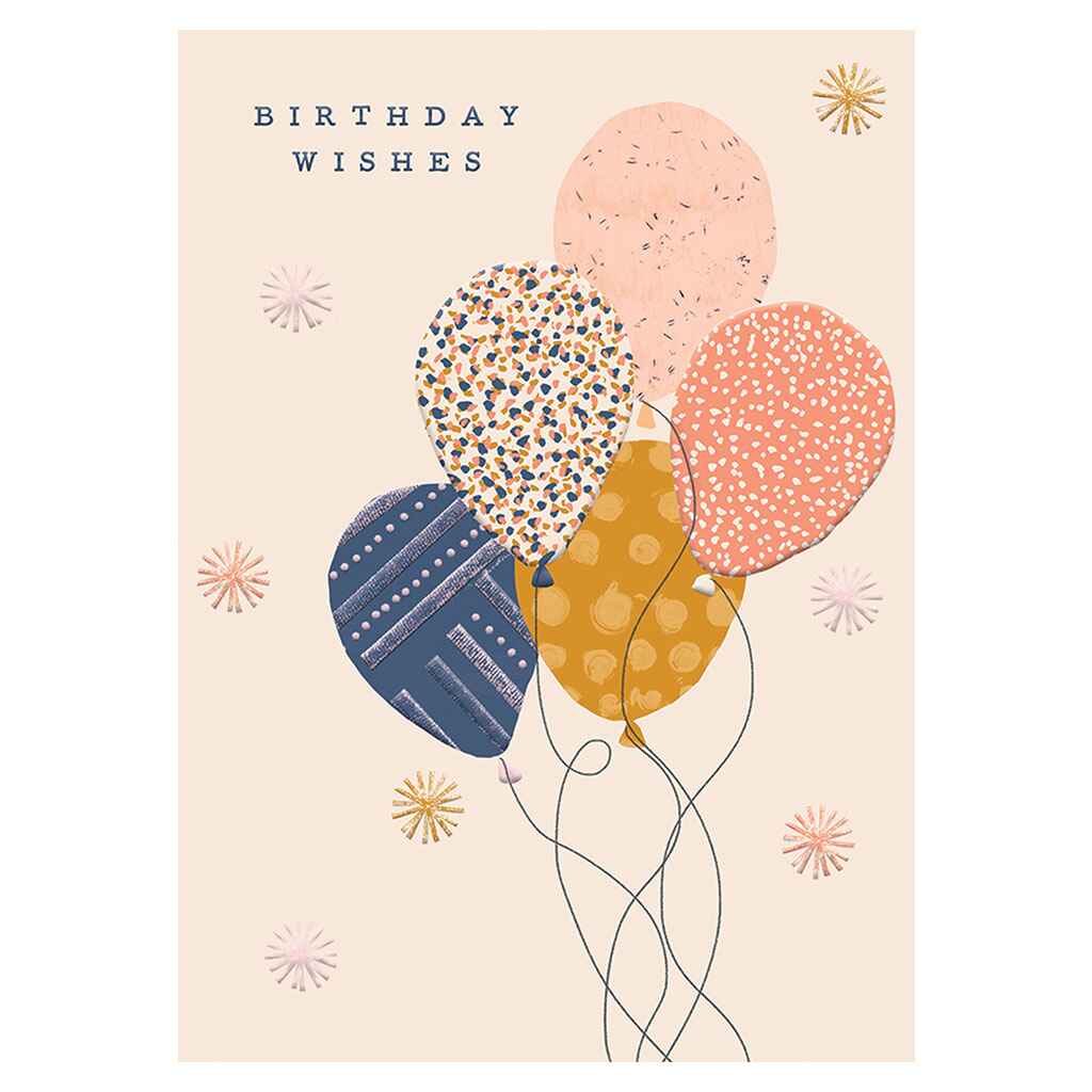 Trendy Patterned Balloons Greeting Card
