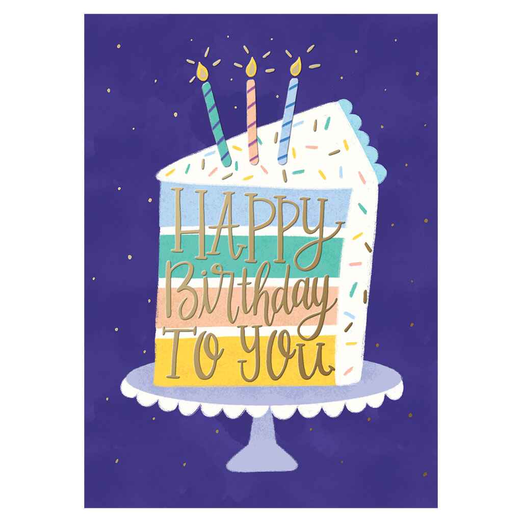 Striped Cake Slice Greeting Card