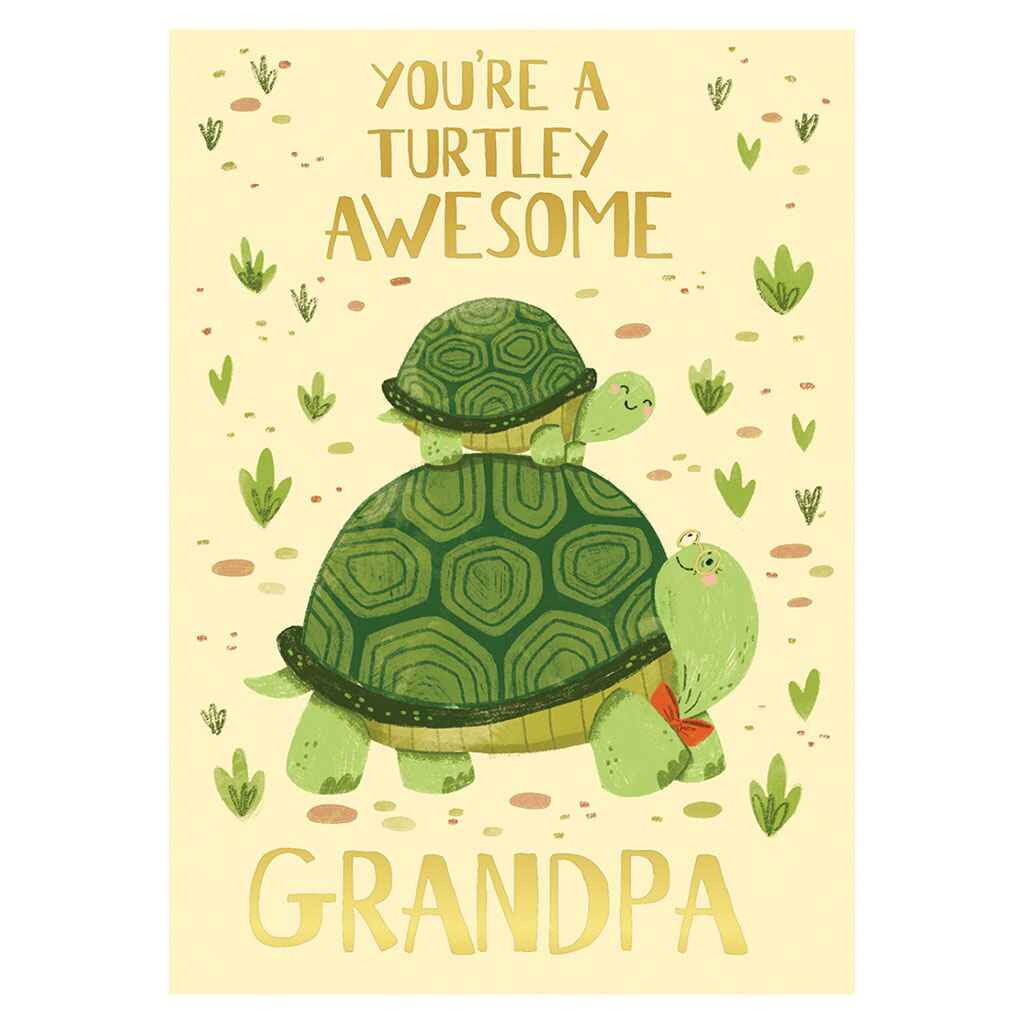 Turtley Cool Grandpa Greeting Card