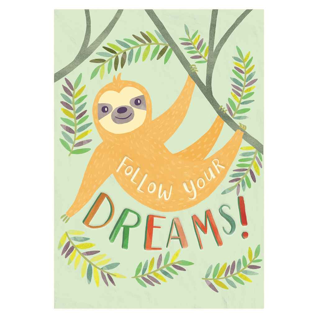 Jungle Animal Sloth Greeting Card