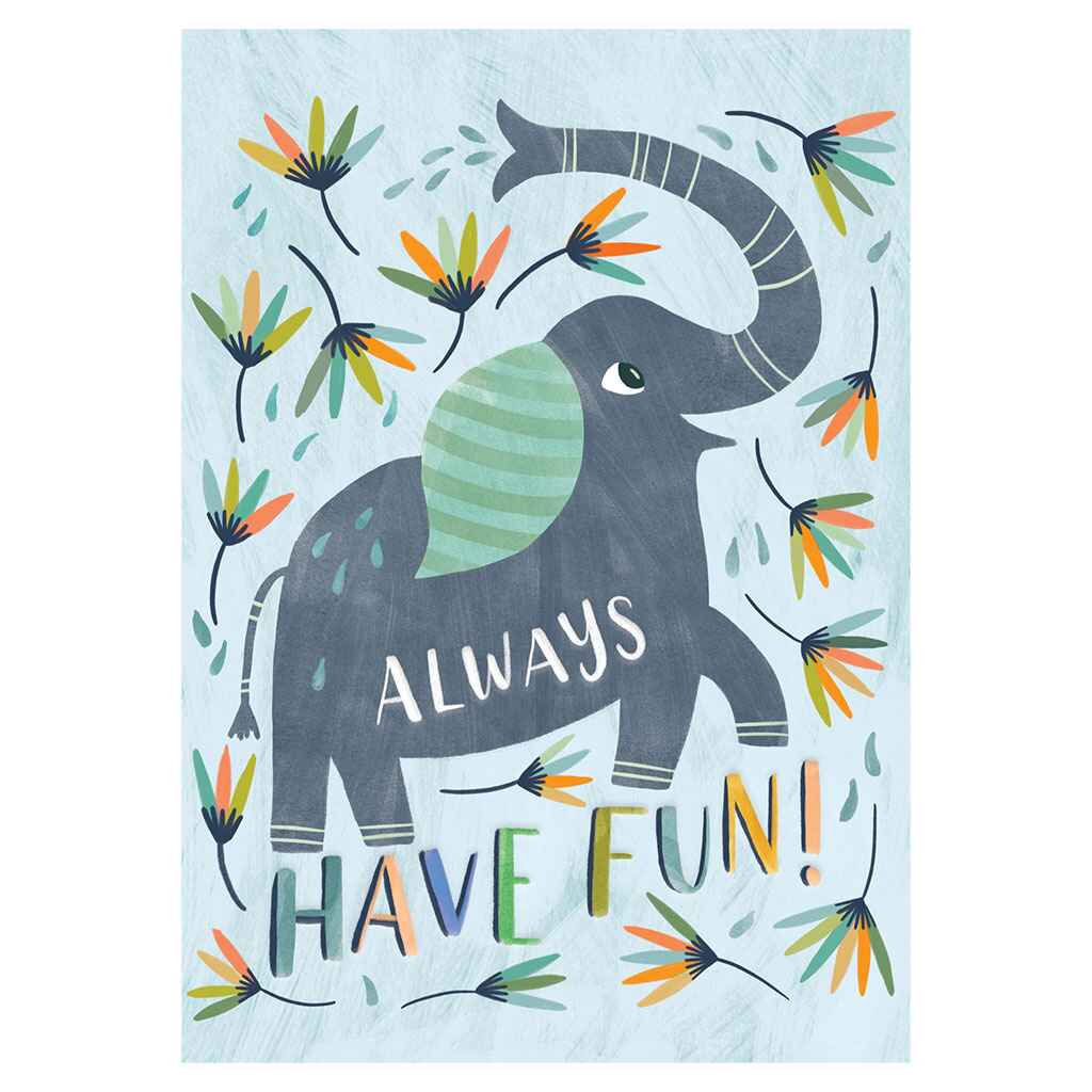 Jungle Animal Elephant Greeting Card