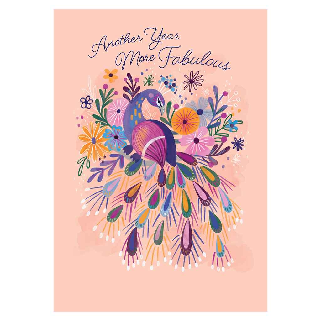 Beautiful Birthday Peacock Greeting Card