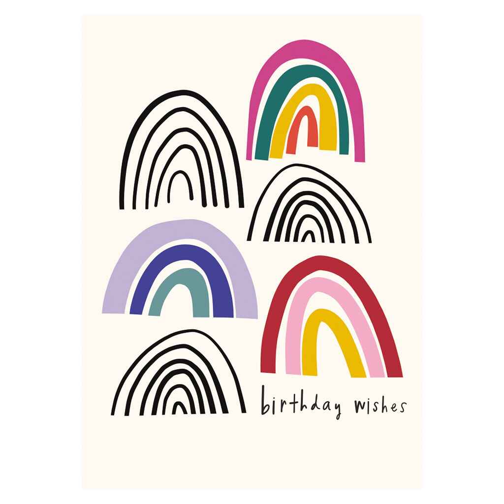 Rainbow Wishes Birthday Greeting Card