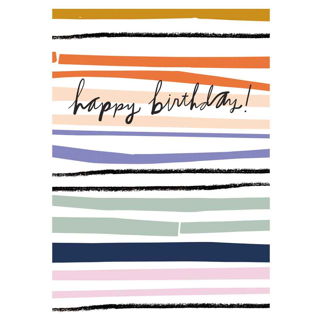 Happy Birthday Stripes Birthday Greeting Card