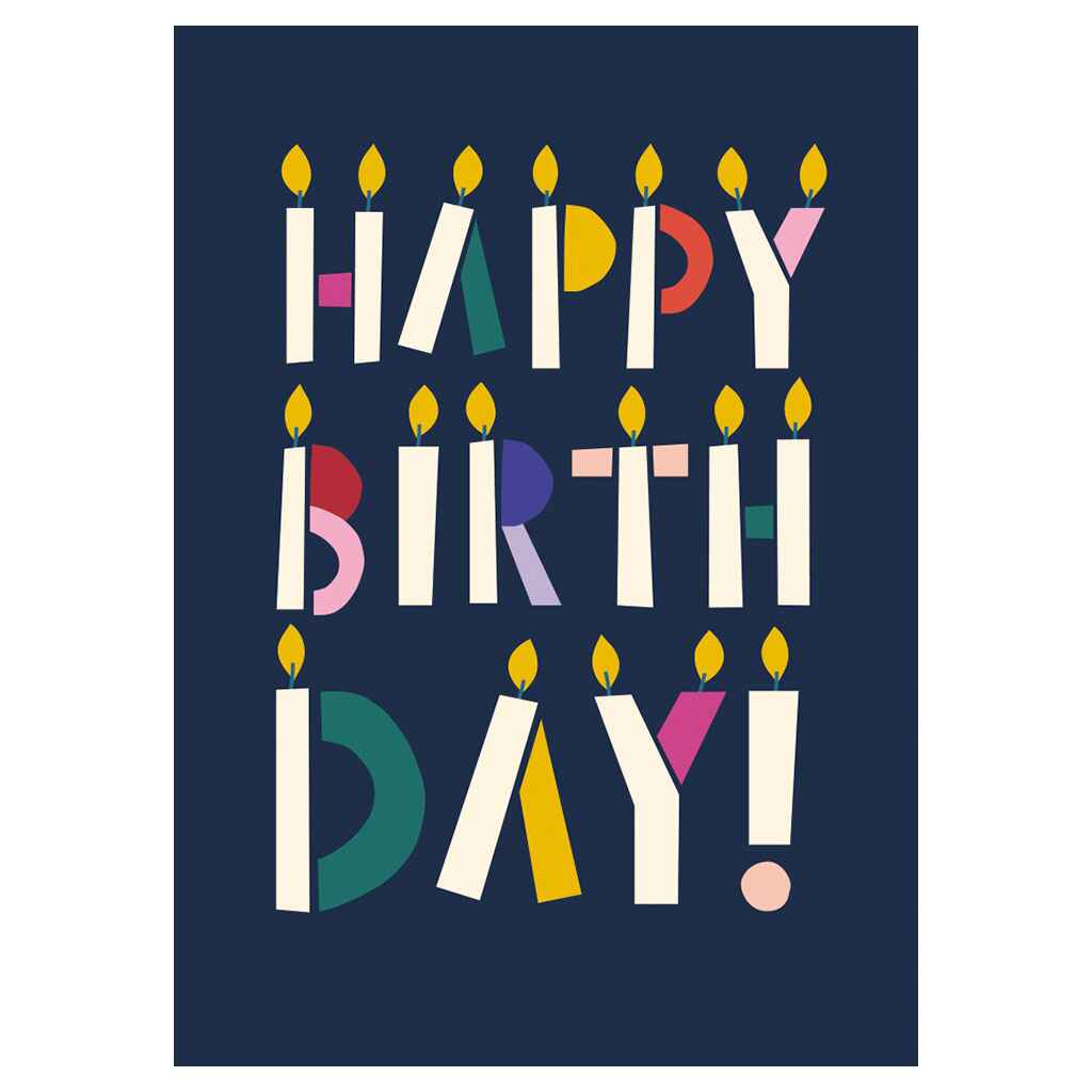 Cut Paper Candles Birthday Greeting Card