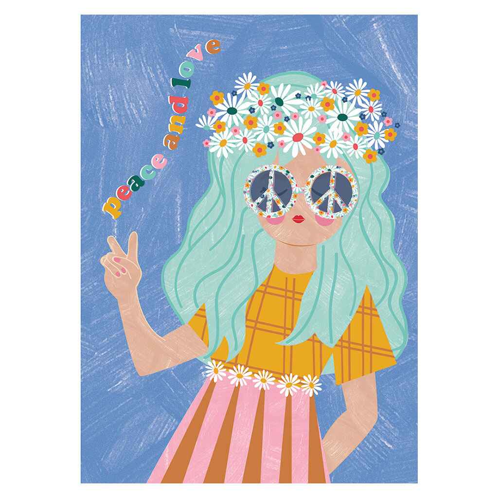 Peace and Love Birthday Greeting Card
