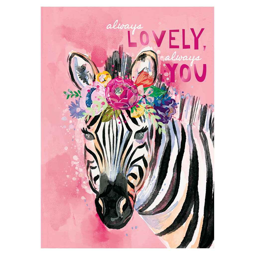 Floral Zebra Greeting Card