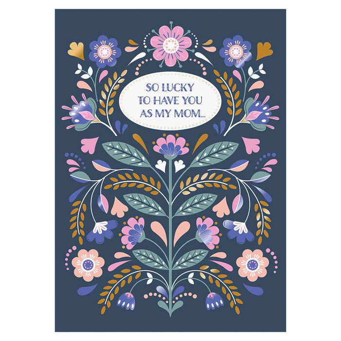 Folk Floral For Mom Greeting Card