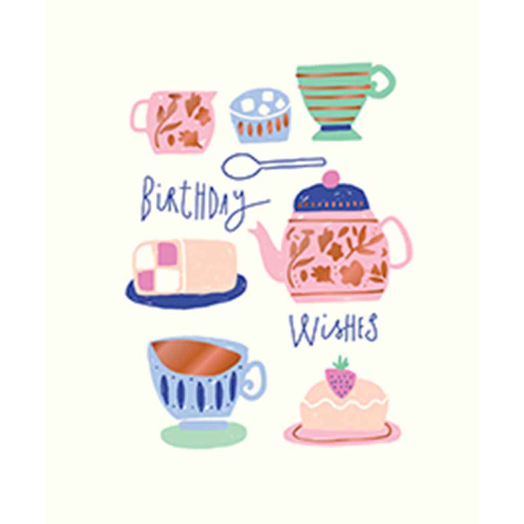 Tea Time Wishes Greeting Card