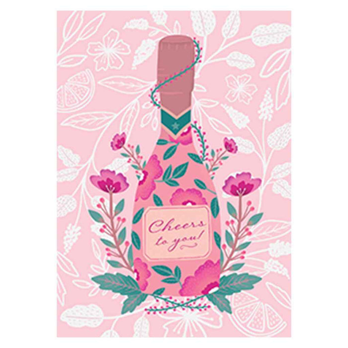 Pink Floral Bubbles Greeting Card