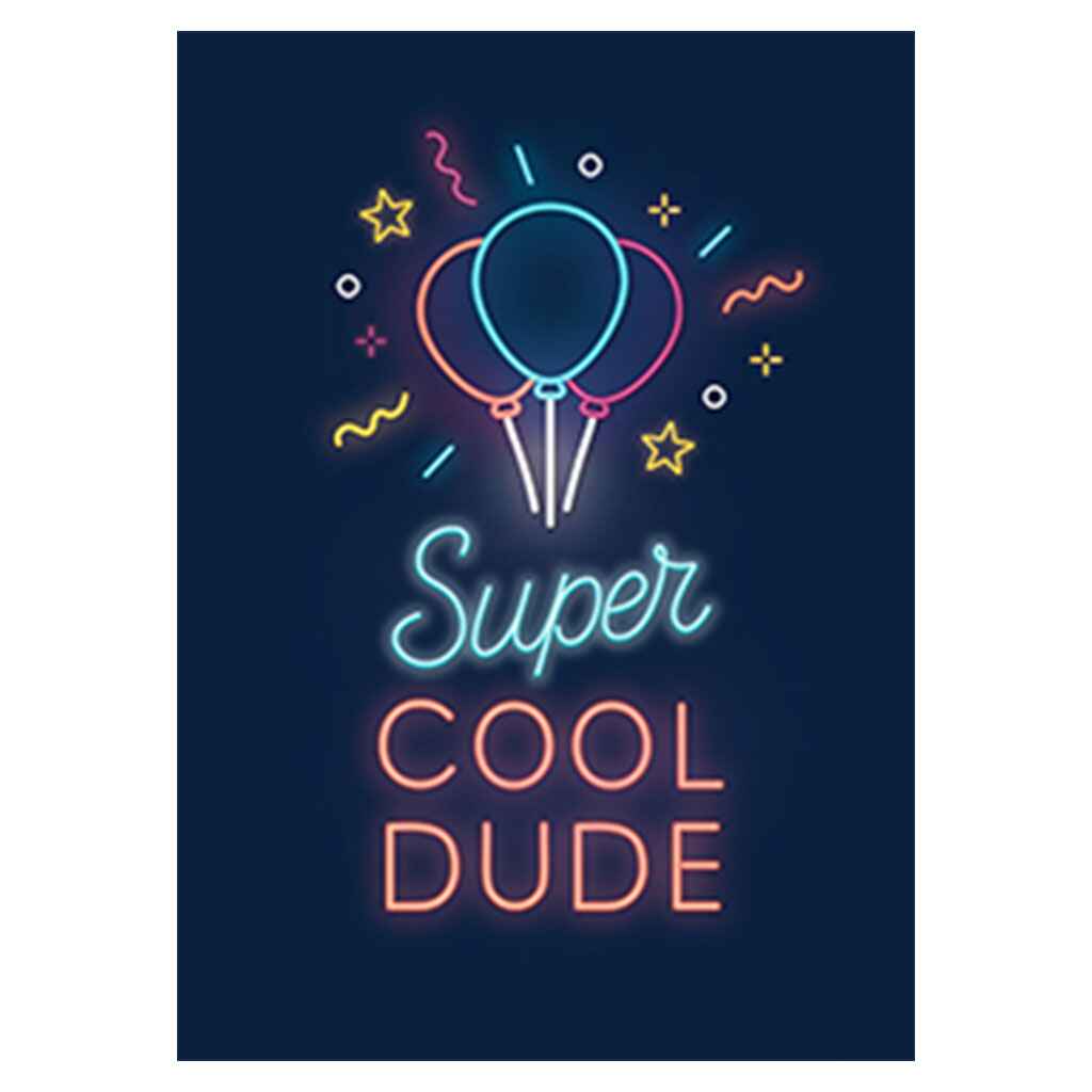Cool Dude Neon Lights Greeting Card