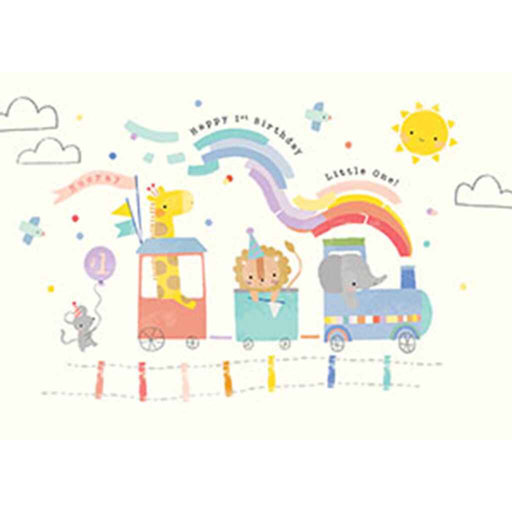 Baby Train Birthday Greeting Card