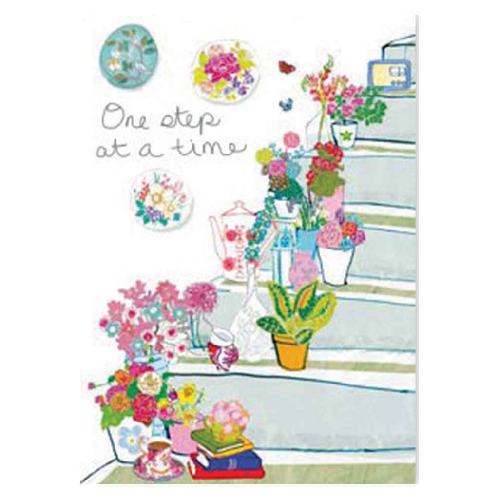 Potted Plants on Stairs Greeting Card