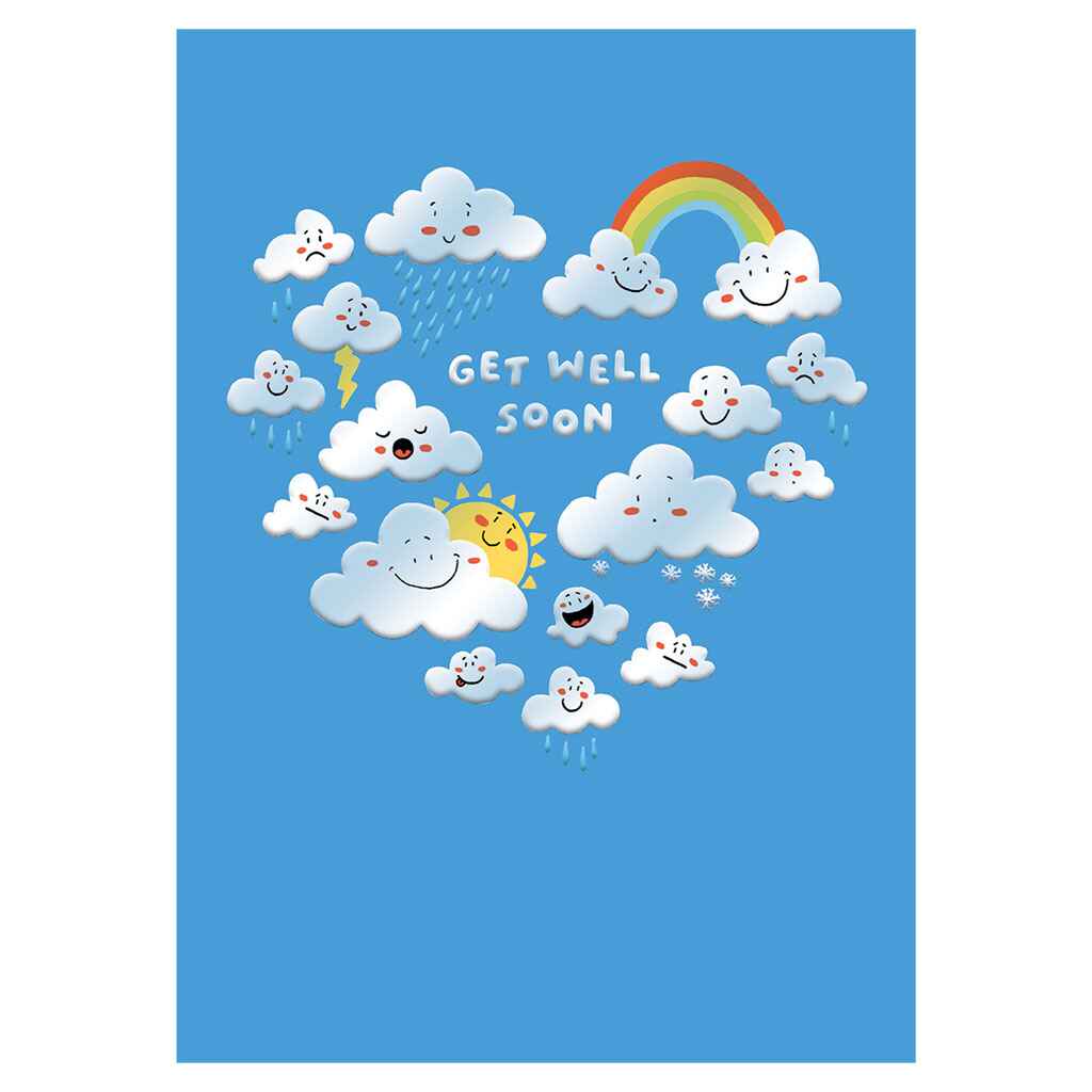 Get Well Clouds Greeting Card