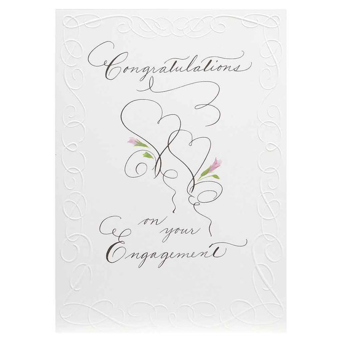 Swirl Hearts Engagement Greeting Card