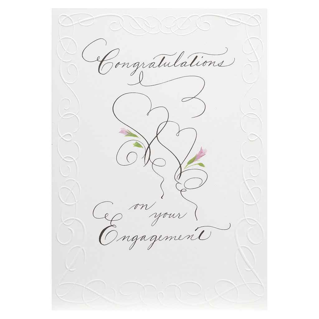 Swirl Hearts Engagement Greeting Card
