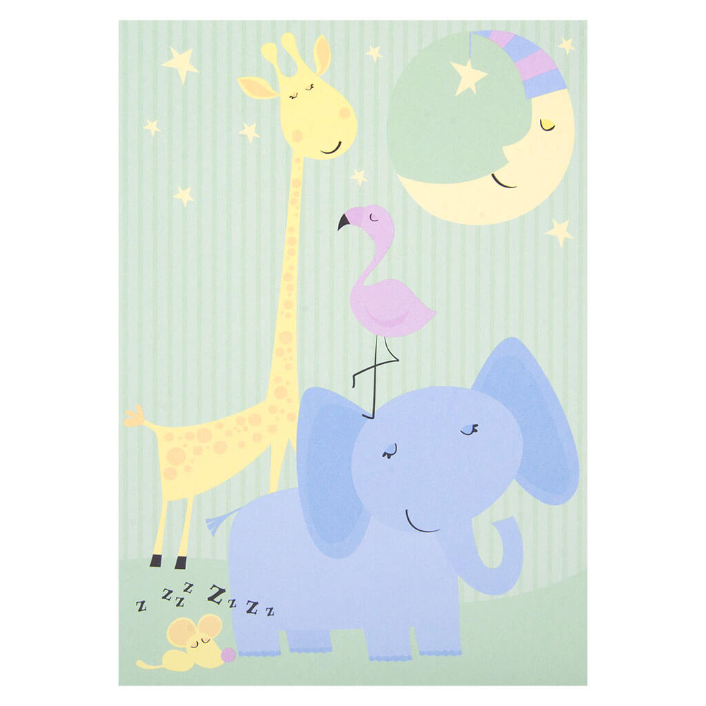Elephant, Flamingo, Giraffe Greeting Card
