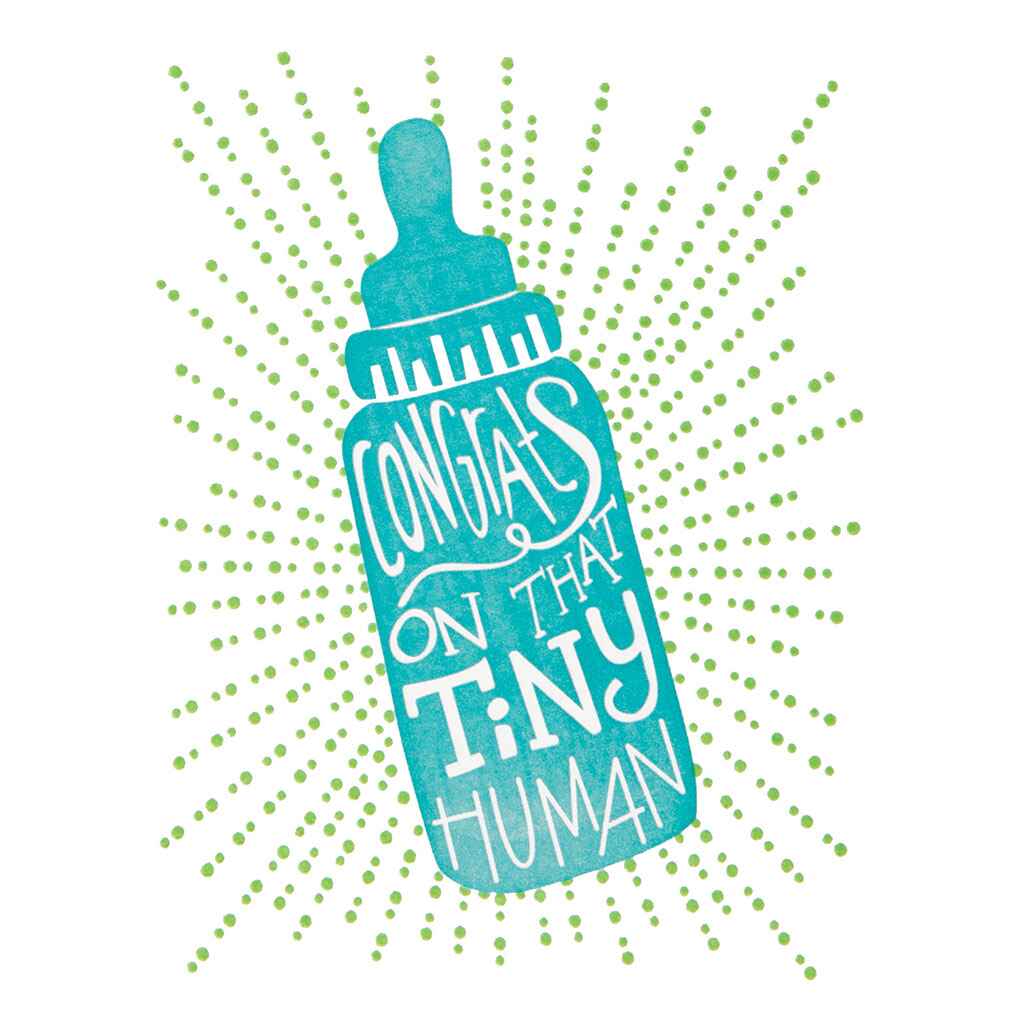 Typography Boy Bottle Greeting Card
