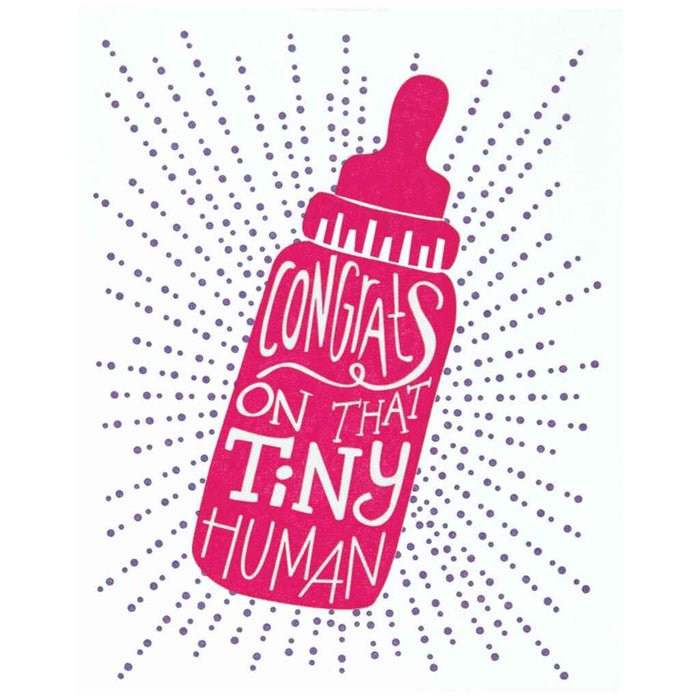 Typography Girl Bottle Greeting Card