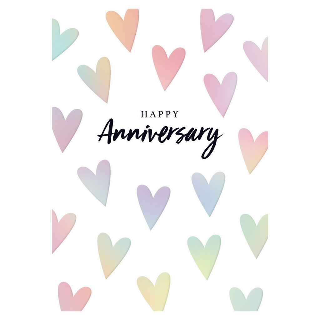 Anniversary Holo Hearts Greeting Card