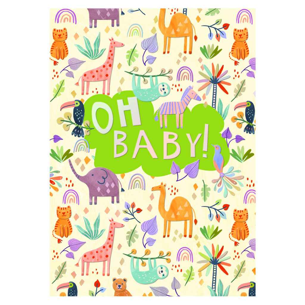 Rainbow Animal Paradise Greeting Card