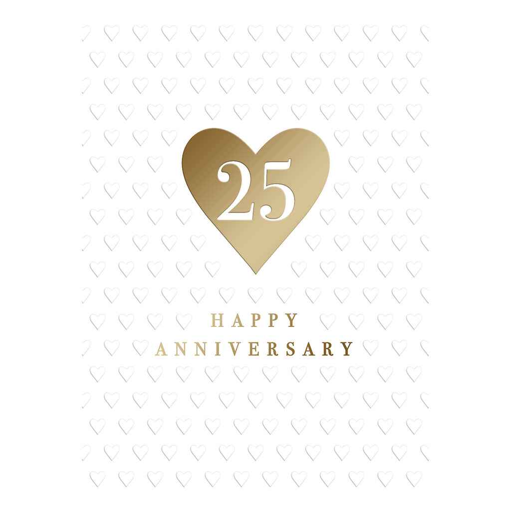 Gold Heart 25 Greeting Card