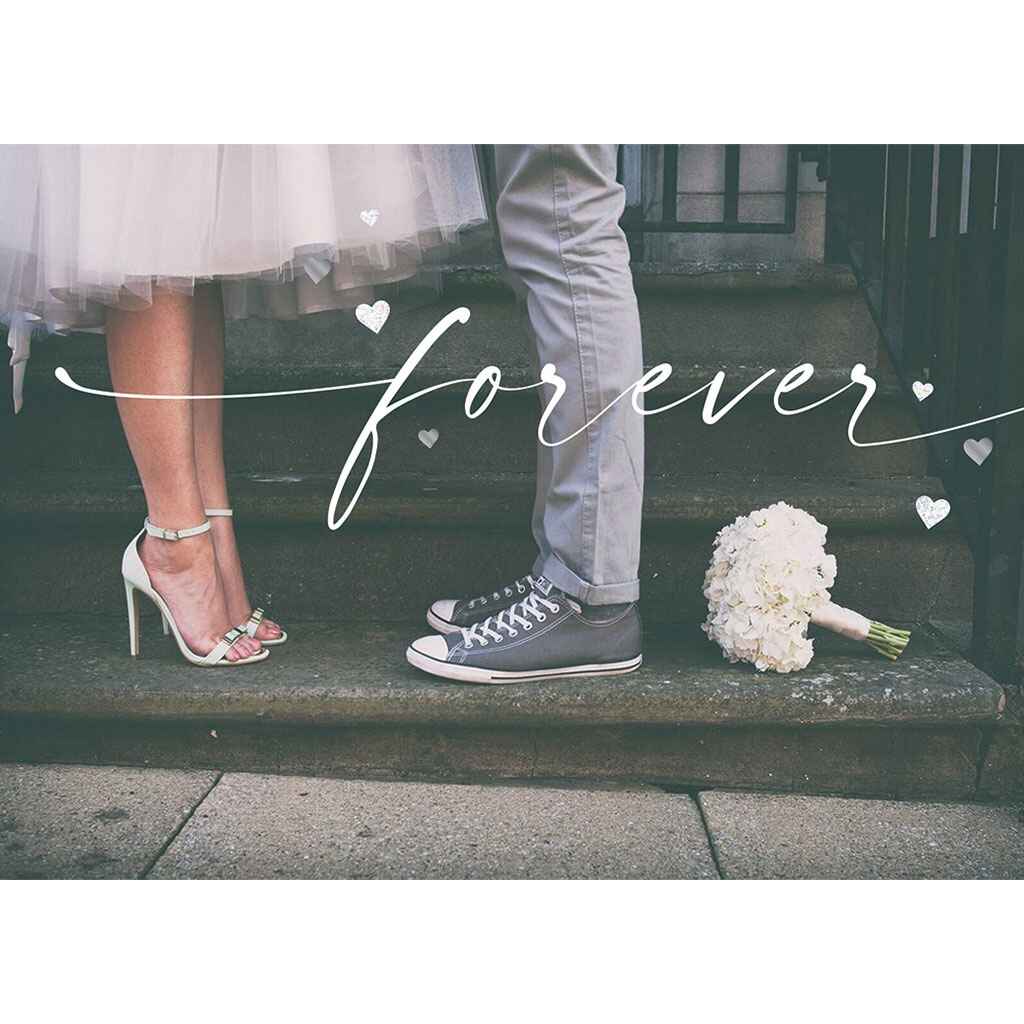 Bride And Groom On Stairs Greeting Card