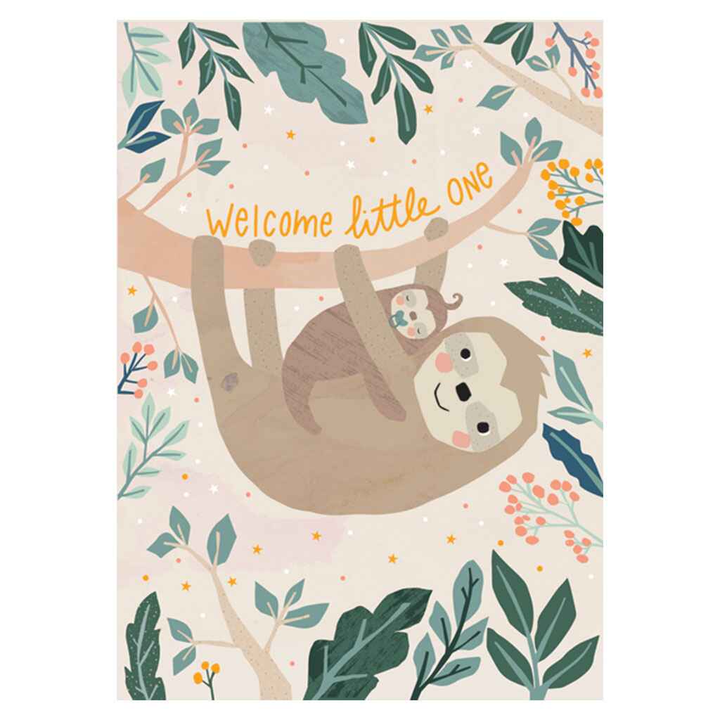 Mom and Baby Sloths Greeting Card
