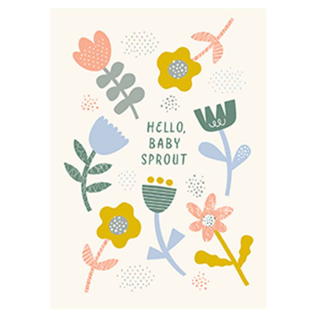 Hello Baby Sprout Greeting Card