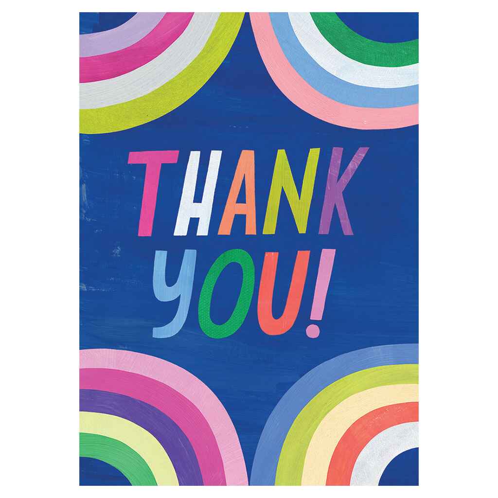 Thank You Abstract Rainbows Greeting Card