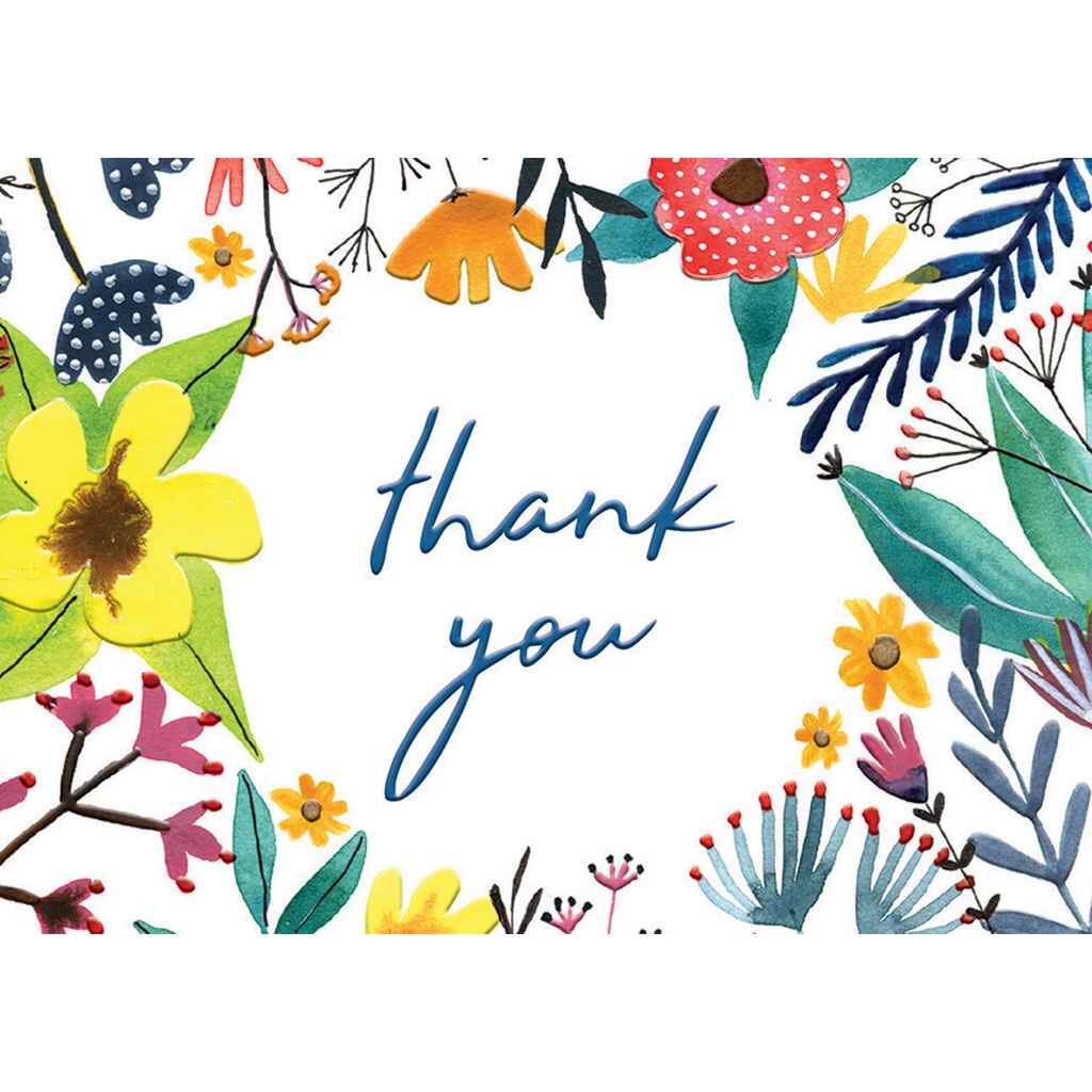 Colorful Floral Thank You Greeting Card