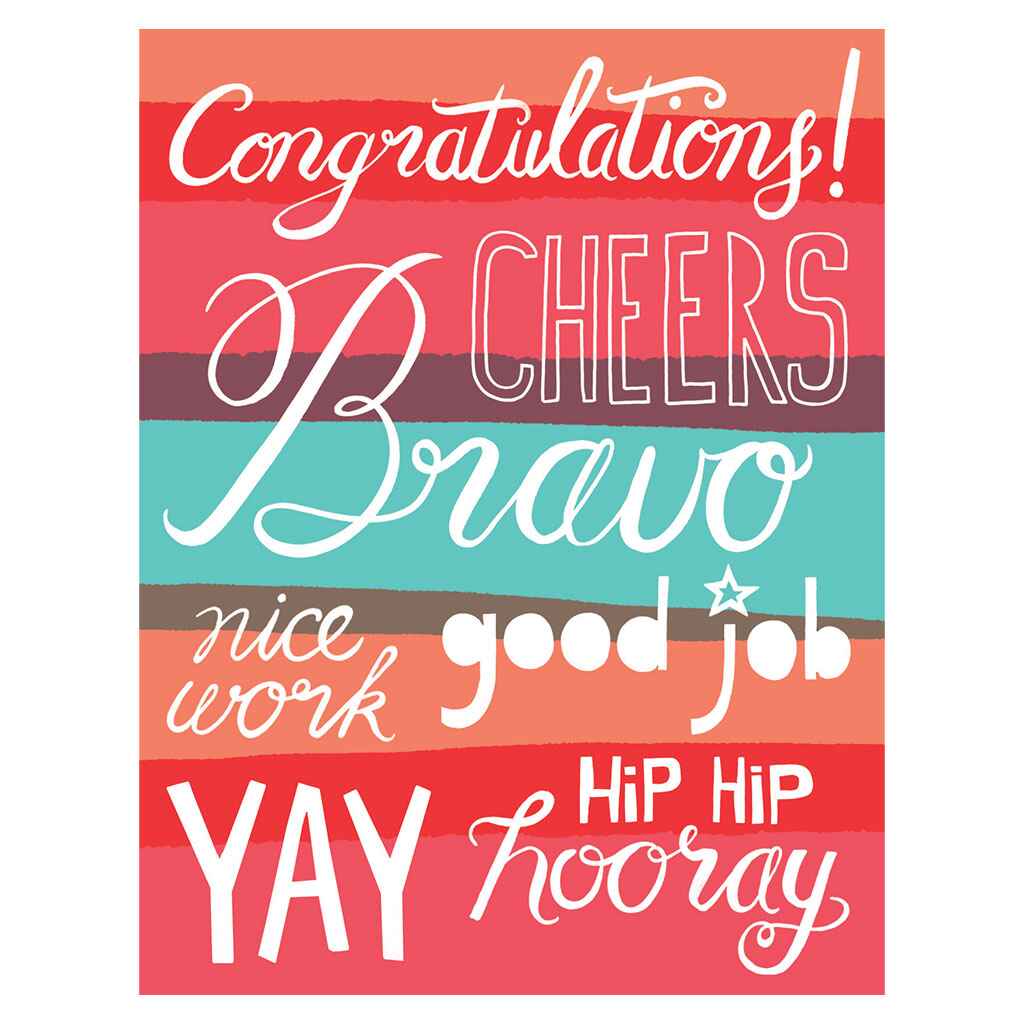 Painterly Stripes Bravo Greeting Card