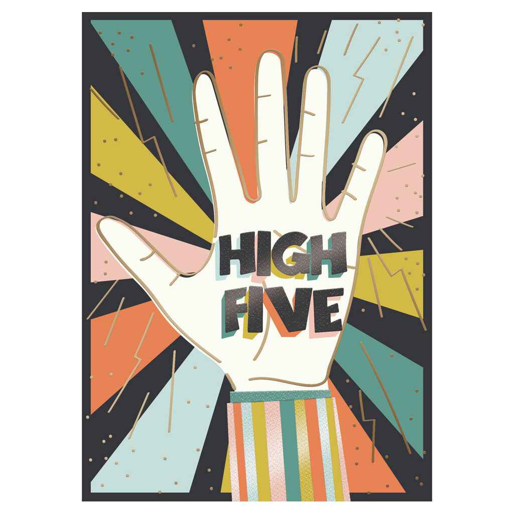 Colorful High Five Greeting Card