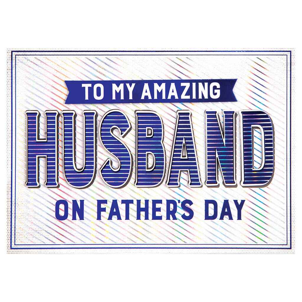 Husband on Diagonal Stripes Greeting Card
