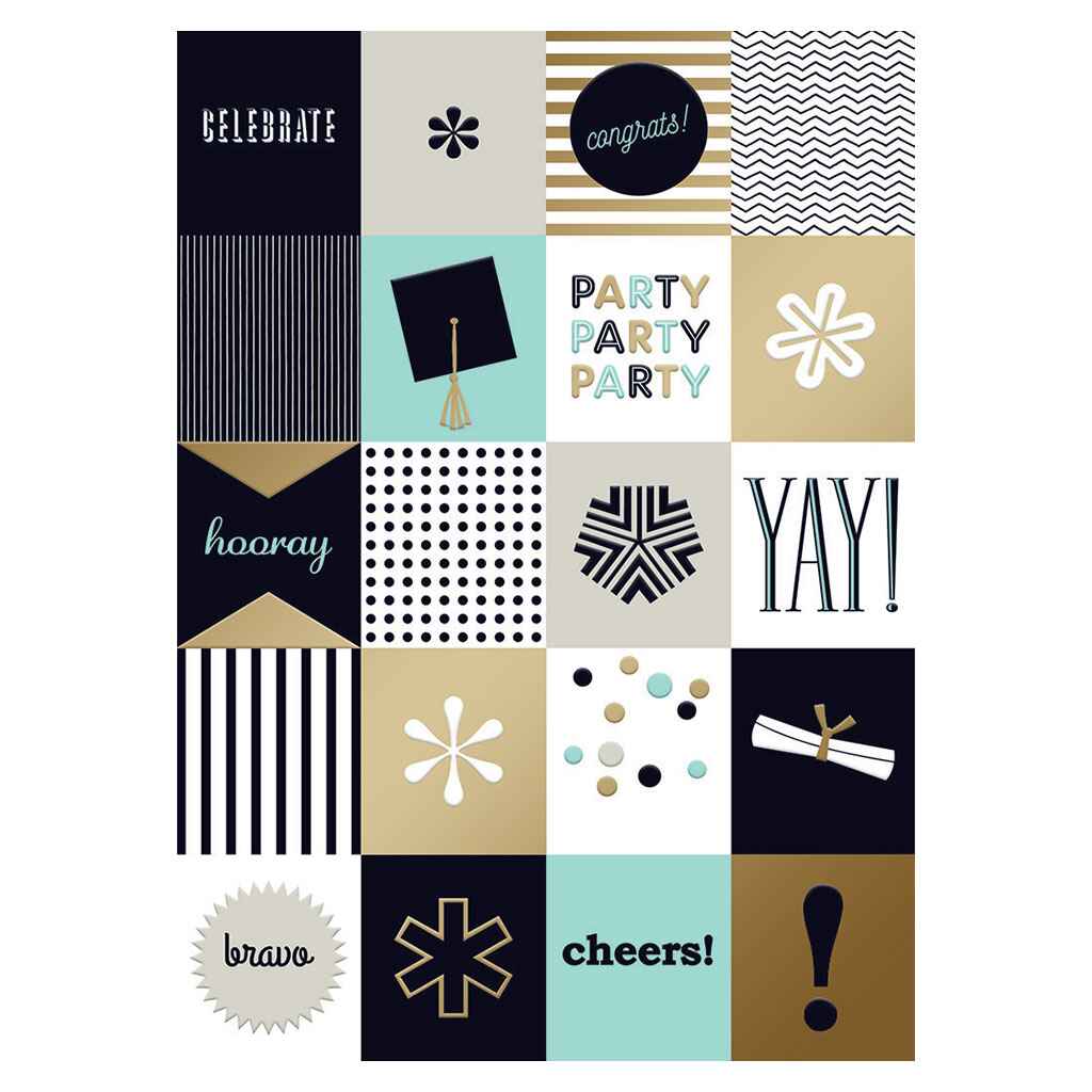 Graduation Icon Squares Greeting Card