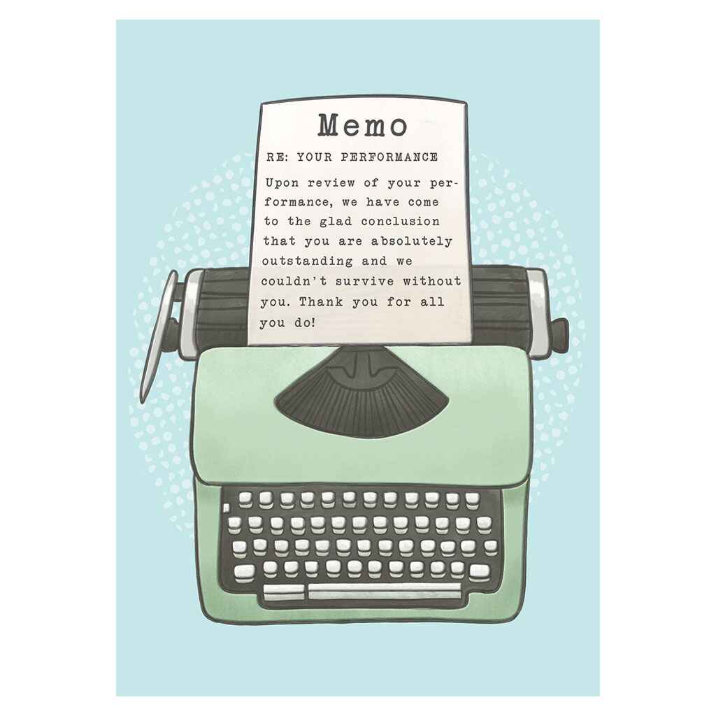 Admin Memo Typewriter Greeting Card