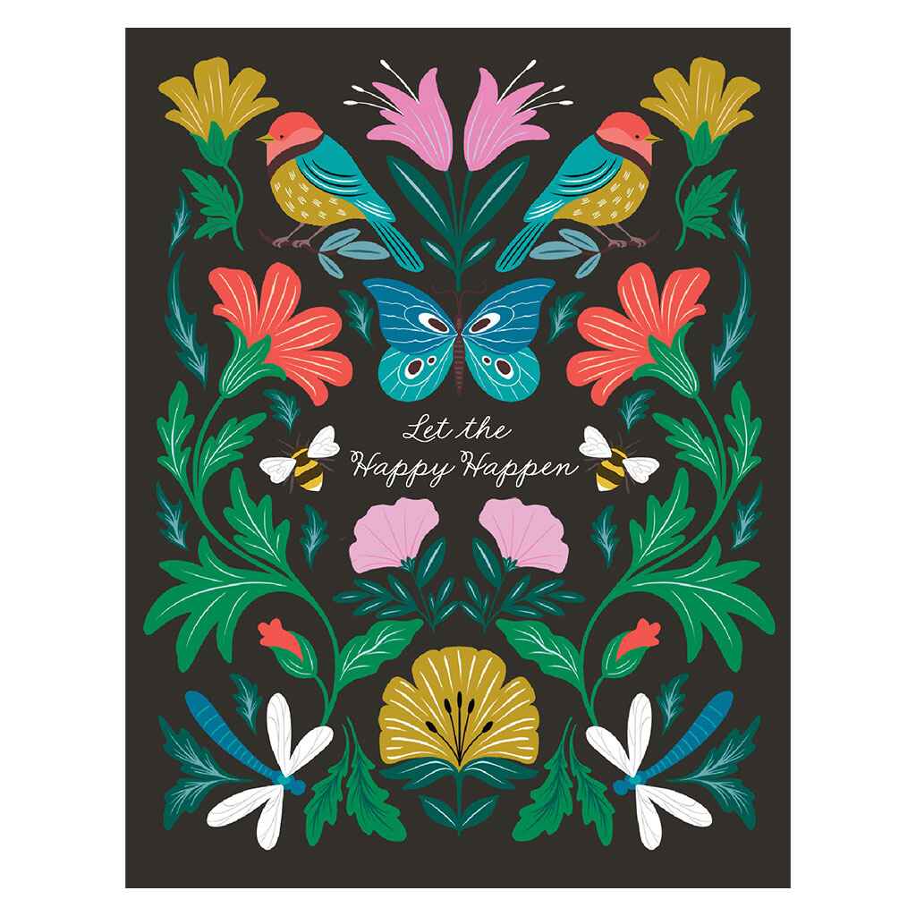 Dark Dreamy Floral Greeting Card