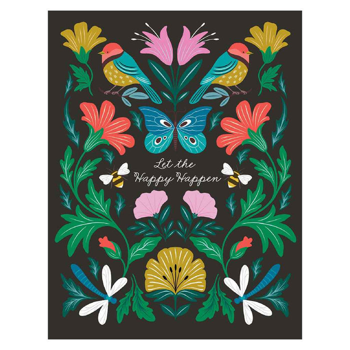 Dark Dreamy Floral Greeting Card