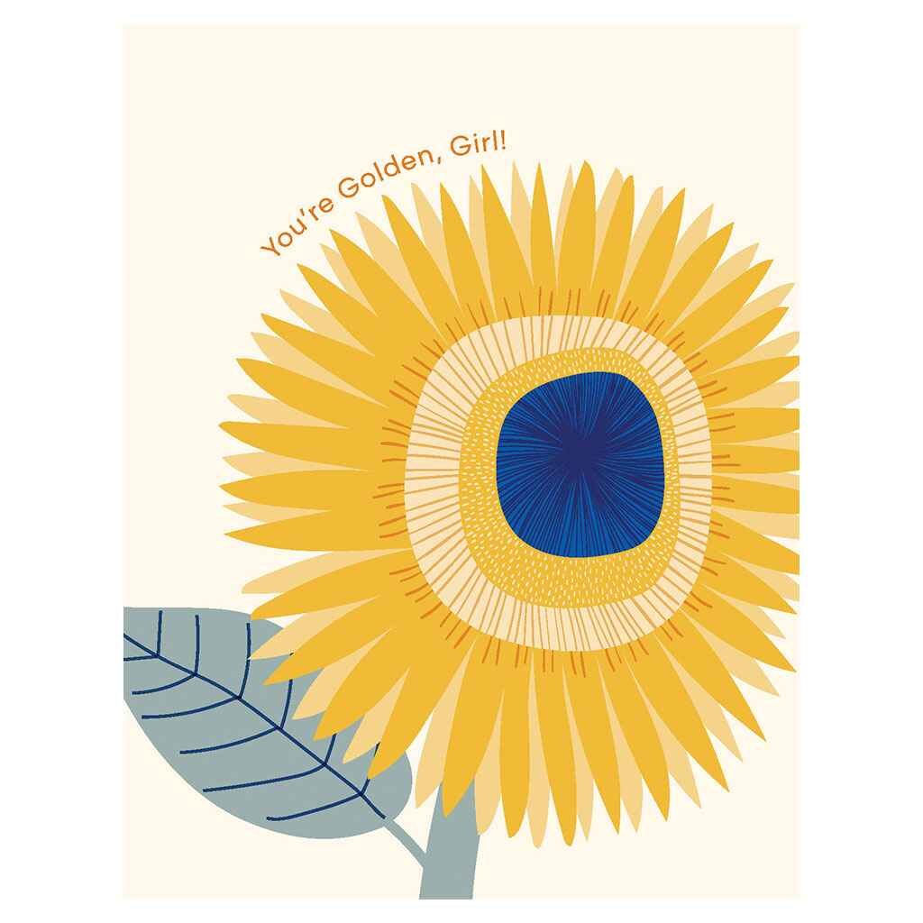 Golden Girl Sunflower Greeting Card