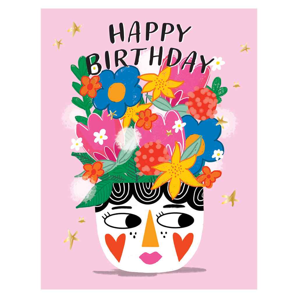 Birthday Flower Girl Greeting Card