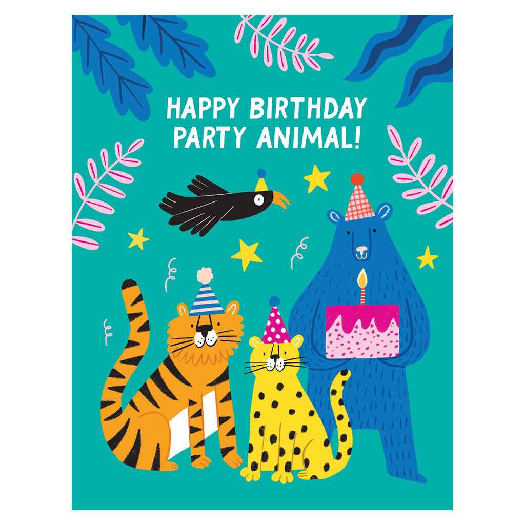 Birthday Party Animals Greeting Card