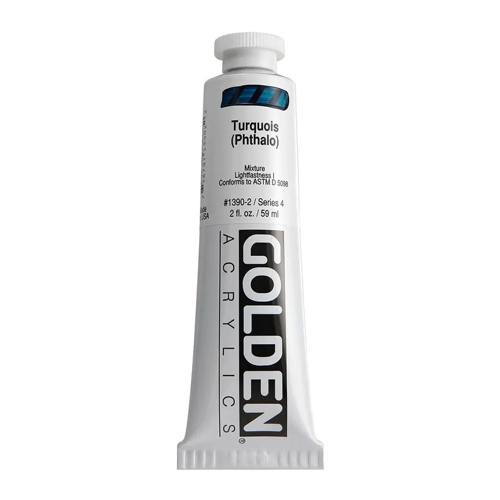 Golden Heavy Body Acrylic 2oz Turquoise (Phthalo) S4