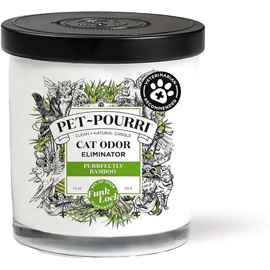 Pet Pourri Cat Odor Eliminator Candle Purrfectly Bamboo 7.5oz