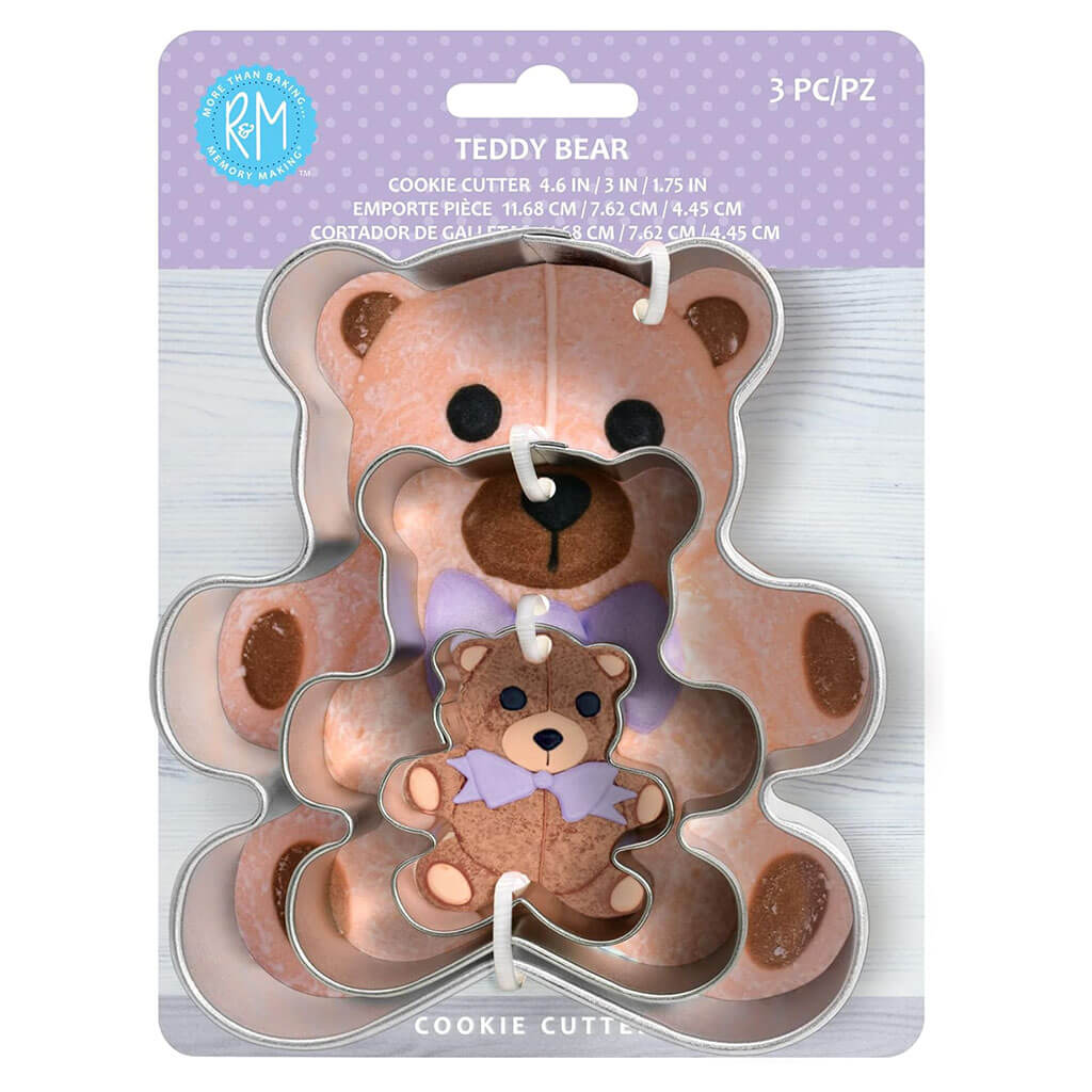 Teddy Bear Cookie Cutters, 3pc