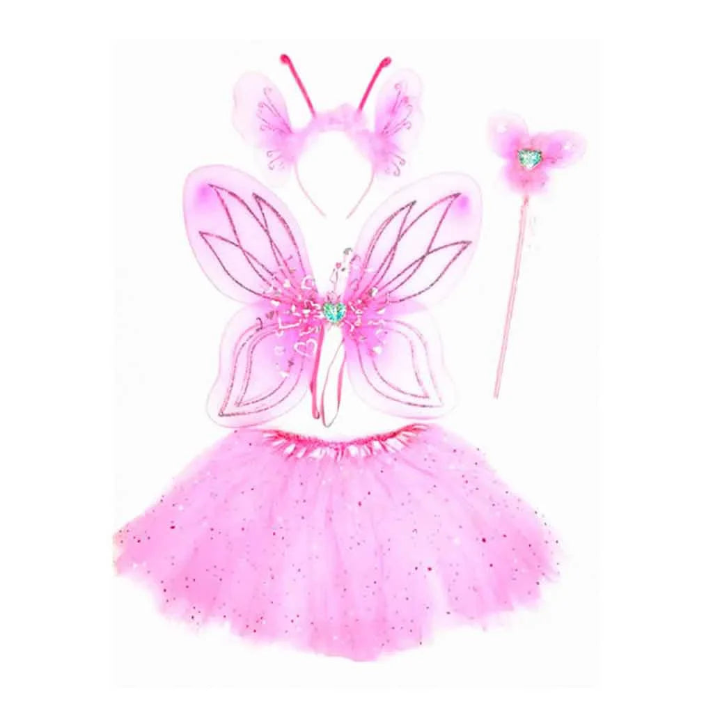 Pink Butterfly Heart 4pcs Set