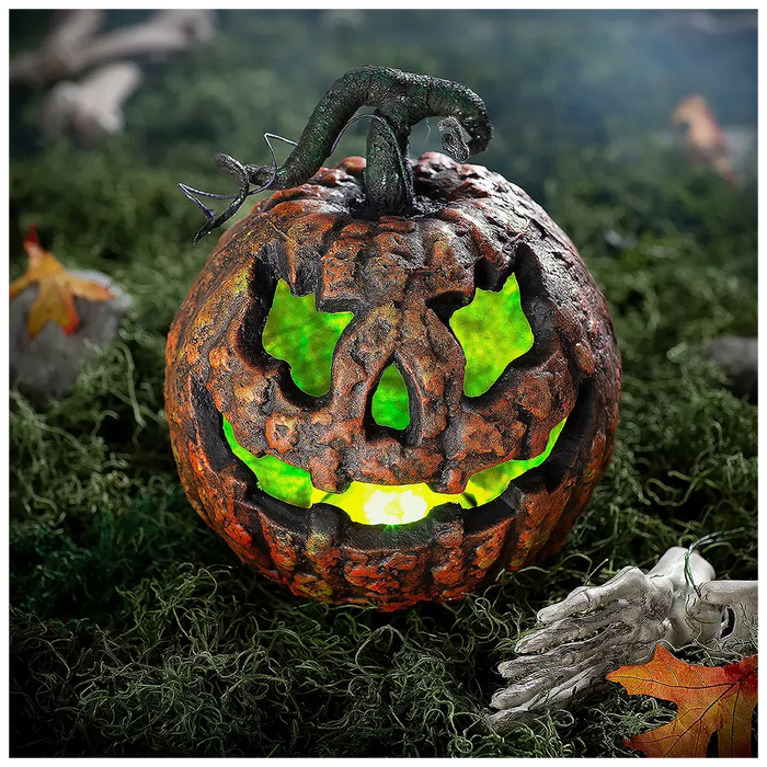 Foam Pumpkin with Lights and Sound, 10-3/4in x12-1/4in