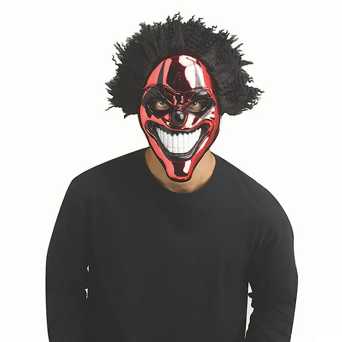 Chrome Evil Clown Mask, Red